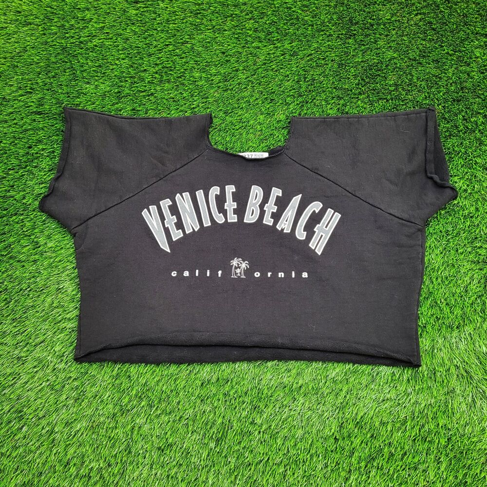 Vintage 90s Venice Beach Sweatshirt Womens 2XL 25x16 Black